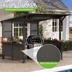 [09X10FT] Alora Premium Outdoor Hardtop Grill Gazebo With Shelves (SAK90431)
