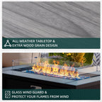 45" Propane Fire Pit Table 50,000 BTU Steel Gas Fire Pit with Removable Lid & Waterproof Cover and Tables