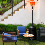 50000 BTU Propane Patio Heater Standing Steel with Wheels Black