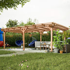 [12X16FT] Alora Extra Large Outdoor Wooden Waterproof Grape Gazebo (SAK76476)