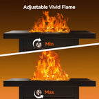 28" Outdoor Propane Fire Pit Table with Lid, 60,000 BTU Gas Fire Pit for Patio Garden Party