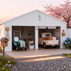 [22X23FT] Heavy-Duty Double Garage Steel Barn Storage Shed (SAK94567)