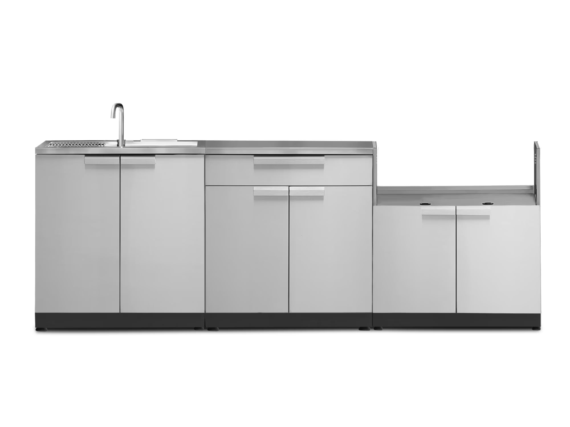 Outdoor Kitchen 4 Piece Cabinet Set in Stainless Steel with Countertop and Covers