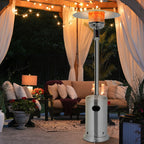 50000 BTU Propane Patio Heater Standing Steel with Wheels Silver