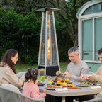 48,000 BTU Quartz Glass Tube Heat-Focusing Black Propane Gas Standing Patio Heater