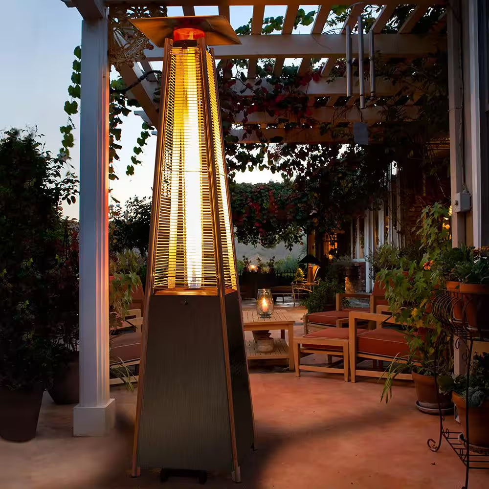 42,000 BTU Stainless Steel Propane Standing Patio Heater
