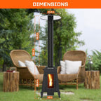 Wood Pellet Outdoor Patio Heater with Glass Window, 75,000 BTU