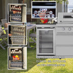 Castelle Flame 44-Inch 6-Burner 85K BTU Stainless Steel Outdoor BBQ Kitchen Island Grill With Wine Cooler, Rotisserie Kit, And Storage Cabinets (SAK97105)
