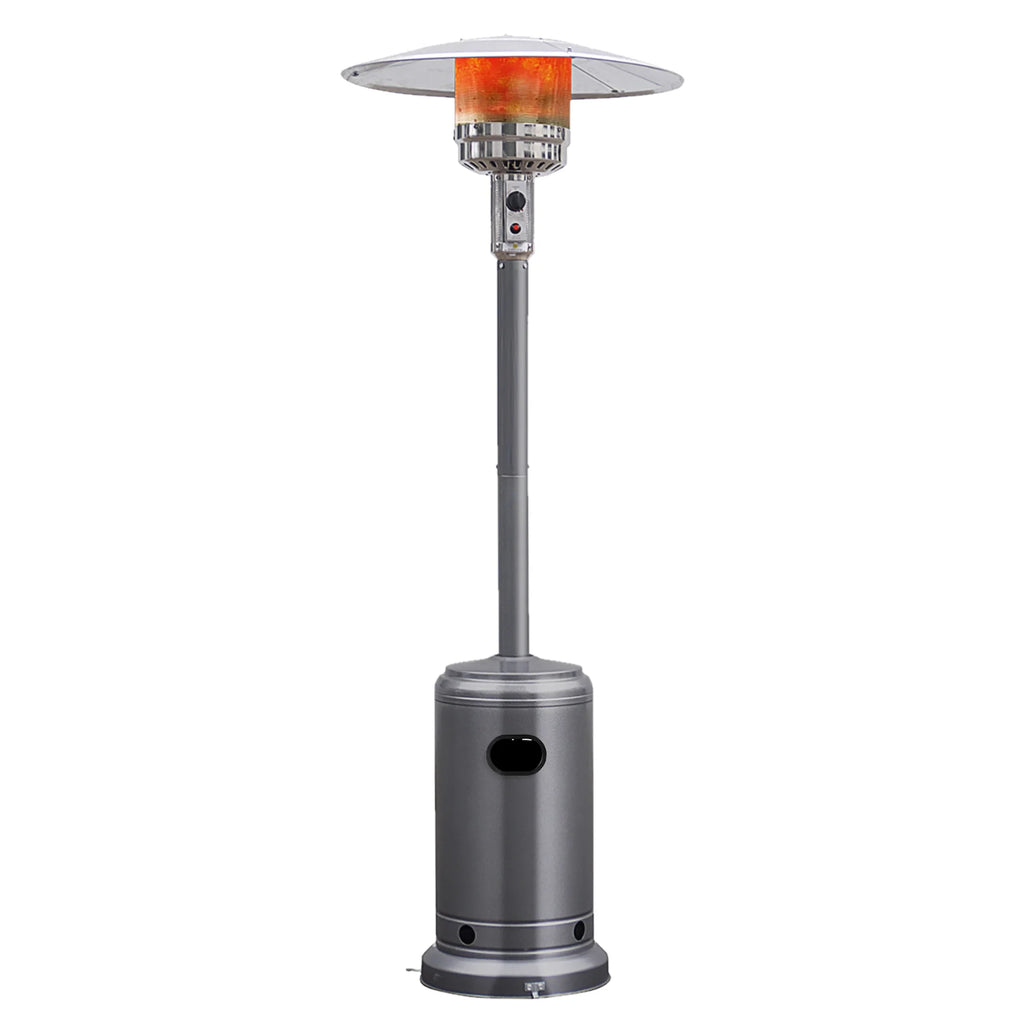 50000 BTU Propane Patio Heater Standing Steel with Wheels Grey