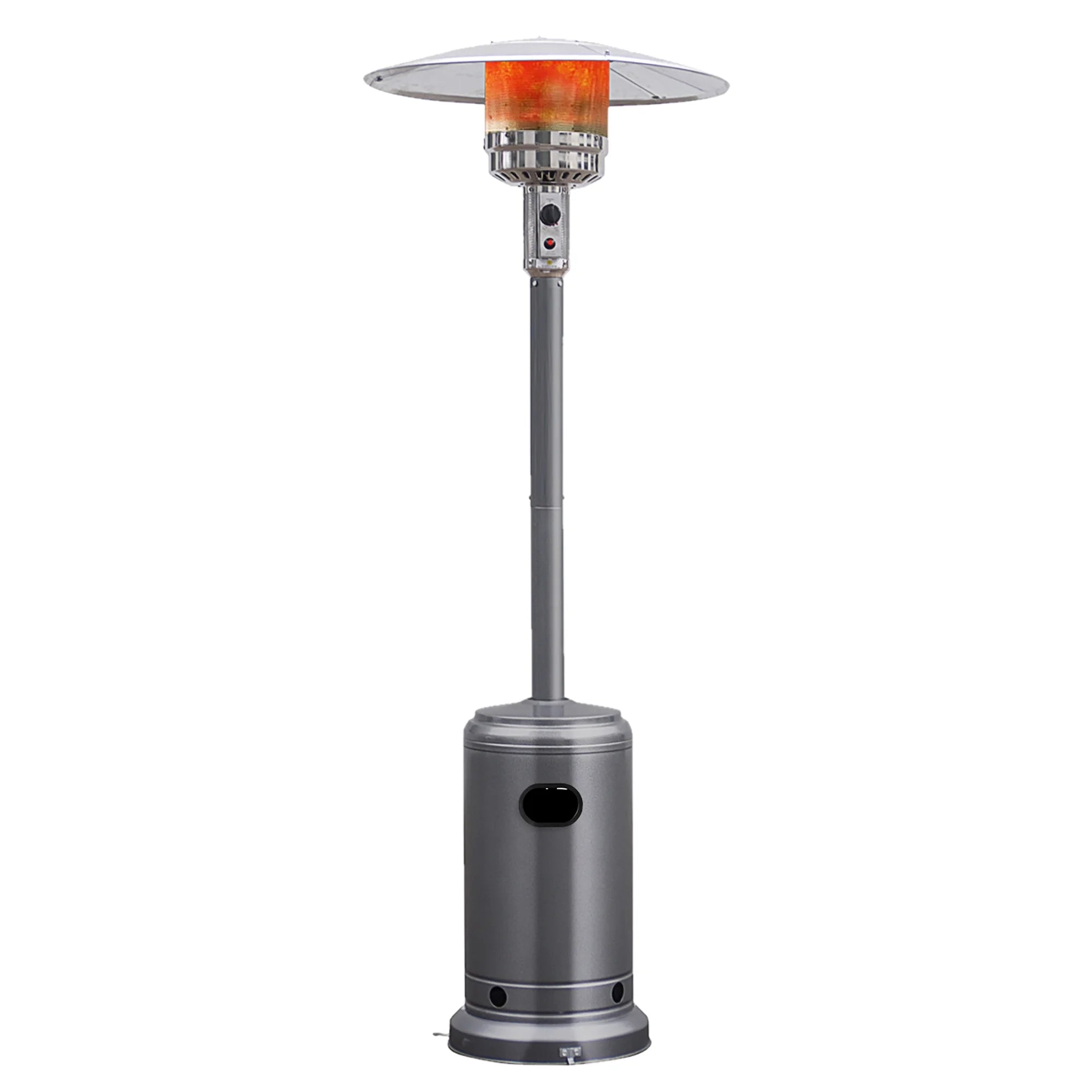 50000 BTU Propane Patio Heater Standing Steel with Wheels Grey