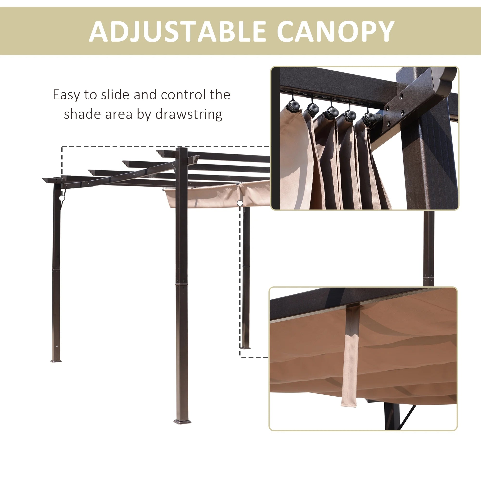 10' X 13' Outdoor Pergola Gazebo Canopy Cover Backyard Sunshade