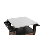 8 Cu. Ft. Steel Outdoor Bar Cart-Rolling Patio with Storage Cabinet, and Towel Holder for Garden or BBQ Station