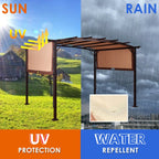 12 x 9 Feet Outdoor Pergola Gazebo with Retractable Canopy Shades