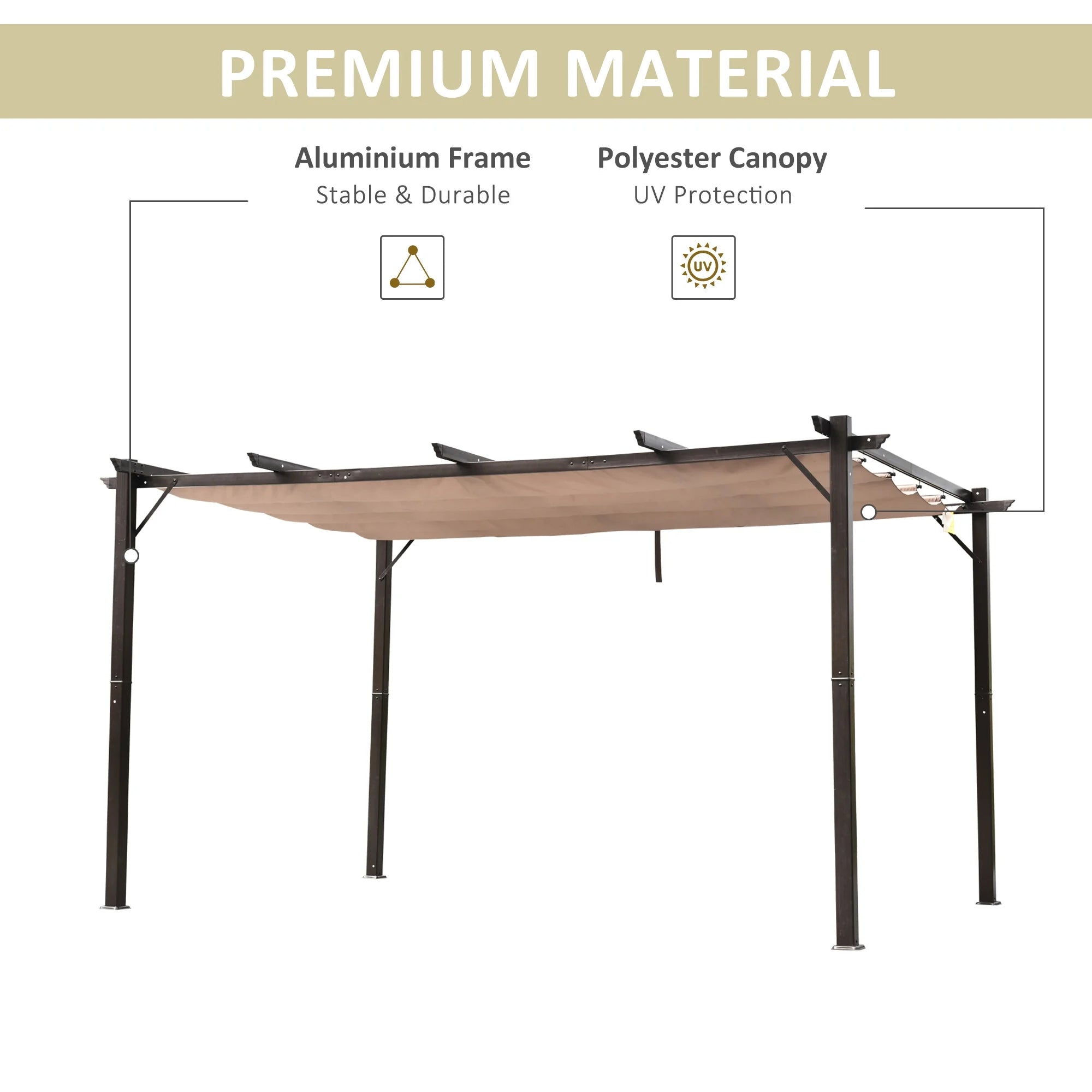 10' X 13' Outdoor Pergola Gazebo Canopy Cover Backyard Sunshade
