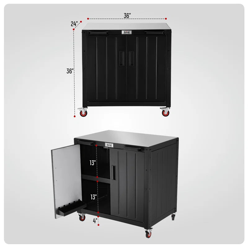 Outdoor Kitchen Series 36" 304 Stainless Steel Freestanding Kitchen Grill Cart with Cabinet