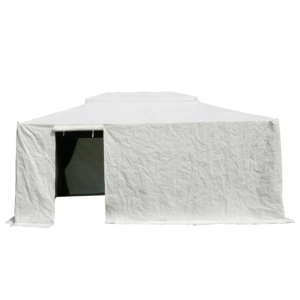 Gazebo Accessories 10' X 14' Double Roof Universal Winter Gazebo Cover for Hardtop Gazebos,Enclosed Cover with Sidewalls and Mesh Windows Waterproof (White)