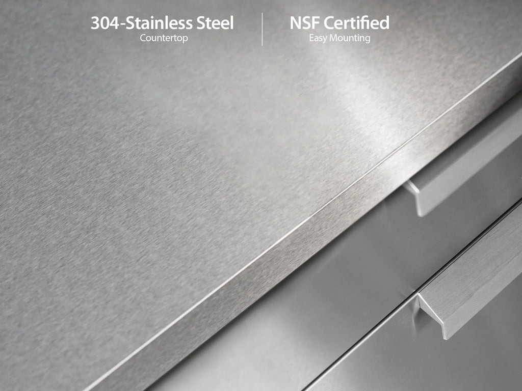 Outdoor Kitchen 4 Piece Cabinet Set in Stainless Steel with Countertop and Covers