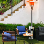 50000 BTU Propane Patio Heater Standing Steel with Wheels Silver