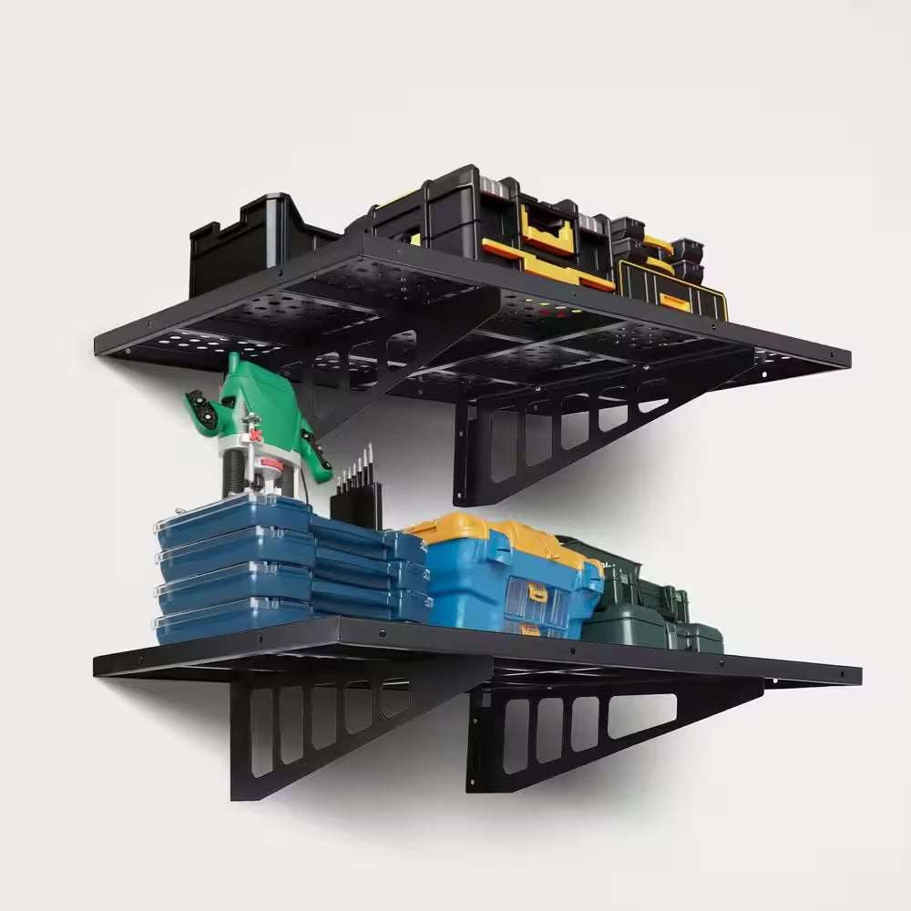 2-Pack, 24 In. W X 36 In. D Garage Wall Shelf, Garage Storage Wall Garage Shelves, Heavy Duty Garage Storage Rack