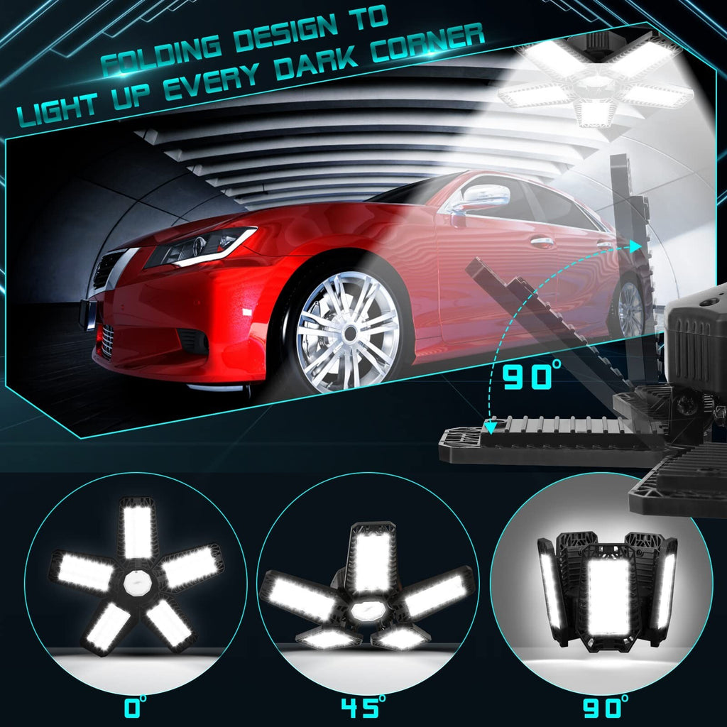 LED Garage Light 8 Pack,160W 16000LM 6500K Garage Light Screw in LED Garage C...
