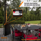 42,000 BTU Vesta Propane Tower Heater in Hammered Bronze
