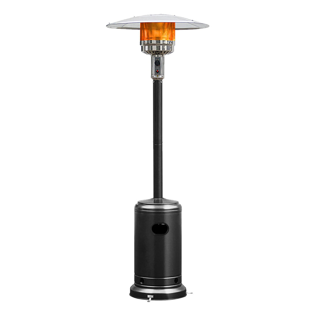 50000 BTU Propane Patio Heater Standing Steel with Wheels Black