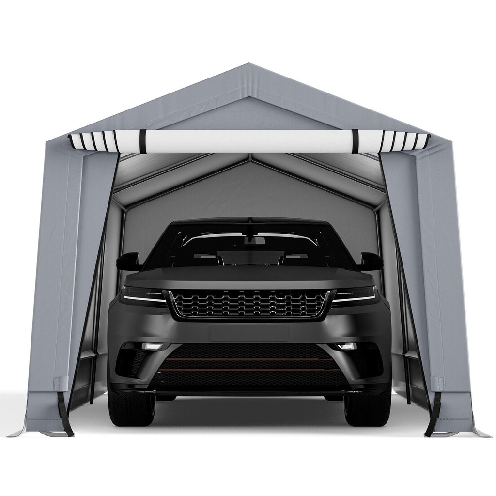 10 x 16/10 x 20 Feet Outdoor Heavy-Duty Carport with 2 Doors-10 x 16 ft