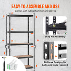 Storage Shelving Unit Garage Storage Rack 5-Tier Adjustable 2000 Lbs Load