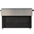 Black Stainless Steel Top 52.25 In. Kitchen Island with Towel and Spice Racks and a Bottle Opener