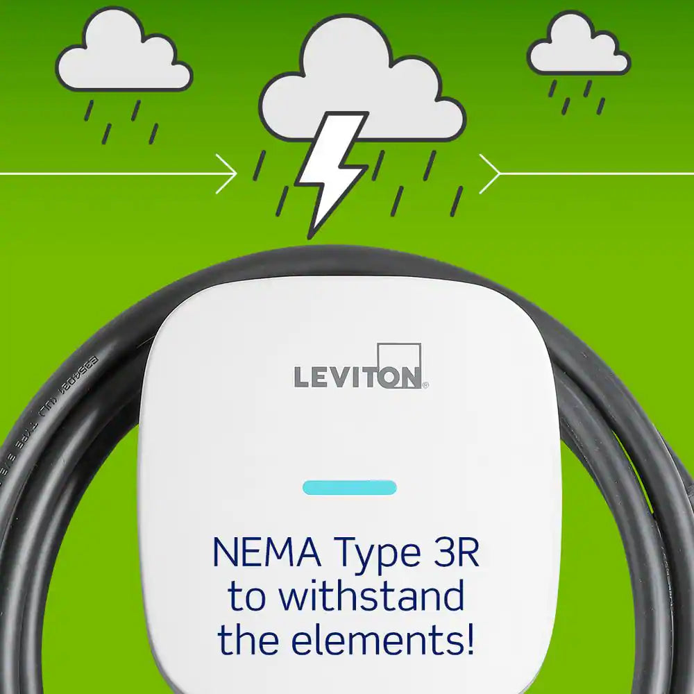 Level 2 EV Charger Station 40 Amp, 208/240 VAC, 9.6 Kw Output 25 Ft. Charging Cable NEMA 14-50P Plug EV40P