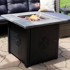 30 In. Square Propane Gas Fire Pit Table with Lava Rocks