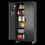 Aobabo Metal Garage Storage Cabinet, 73'' Steel Cabinets on Wheels for Office School Home Warehouse Utility Room Garage
