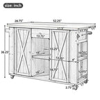 Black Stainless Steel Top 52.25 In. Kitchen Island with Towel and Spice Racks and a Bottle Opener