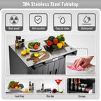 Outdoor Kitchen Series 36" 304 Stainless Steel Freestanding Kitchen Grill Cart with Cabinet