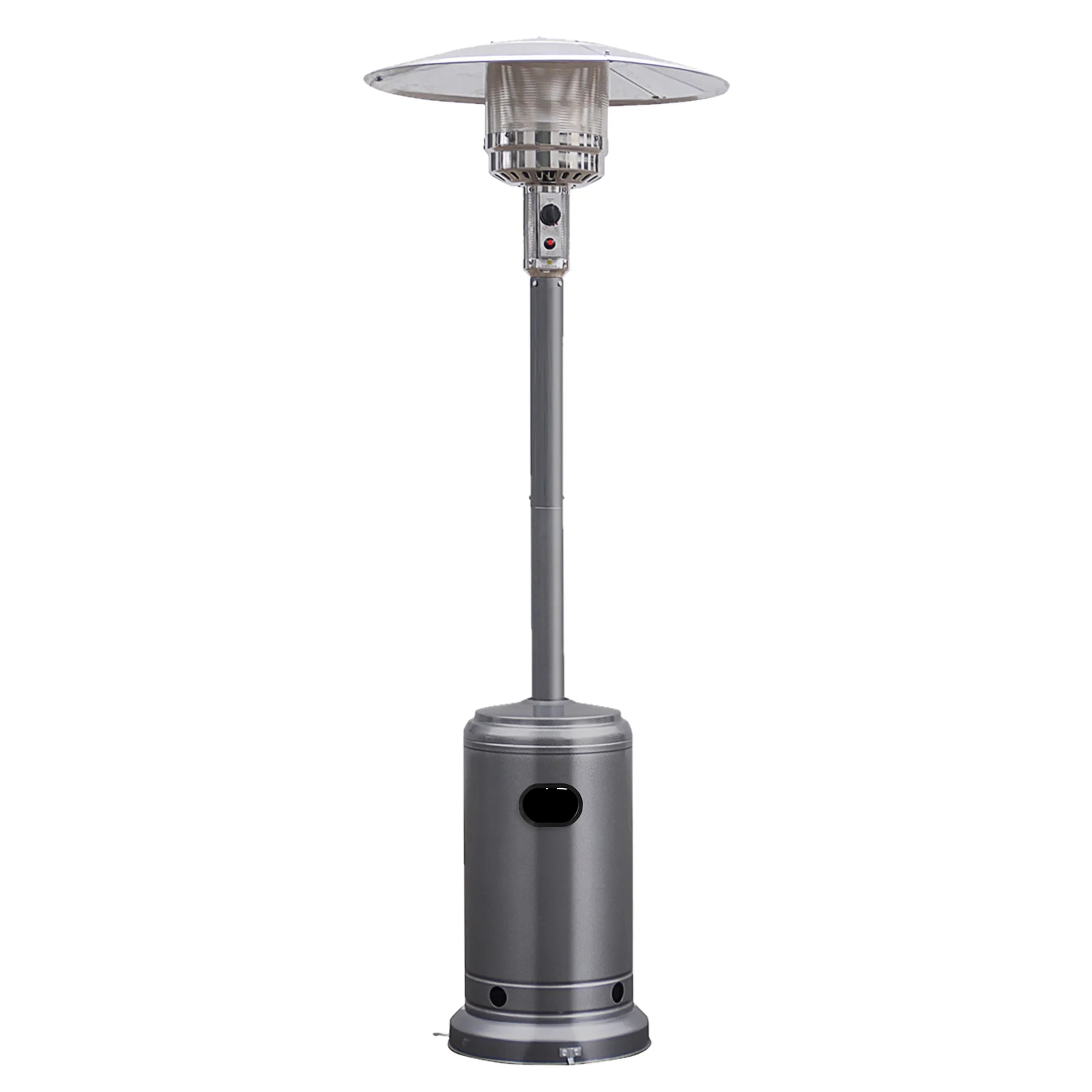 50000 BTU Propane Patio Heater Standing Steel with Wheels Grey