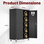 Tall & Wide Metal Garage Storage Cabinet with 4 Adjustable Shelves, 43''W X 22''D X 72''H with Wheels & Pegboards, Heavy Duty Lo