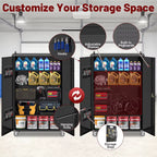 Tall & Wide Metal Garage Storage Cabinet with 4 Adjustable Shelves, 43''W X 22''D X 72''H with Wheels & Pegboards, Heavy Duty Lo