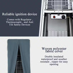 42,000 BTU Stainless Steel Propane Standing Patio Heater