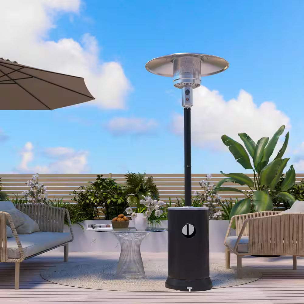 48000 BTU Black Propane Patio Heater with Cover