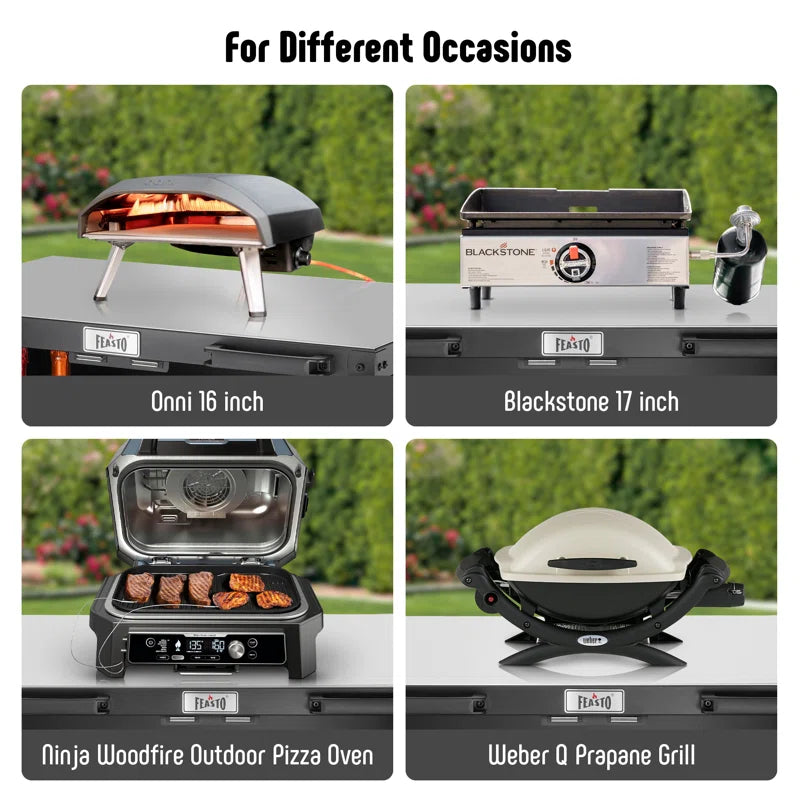 Outdoor Kitchen Series 36" 304 Stainless Steel Freestanding Kitchen Grill Cart with Cabinet