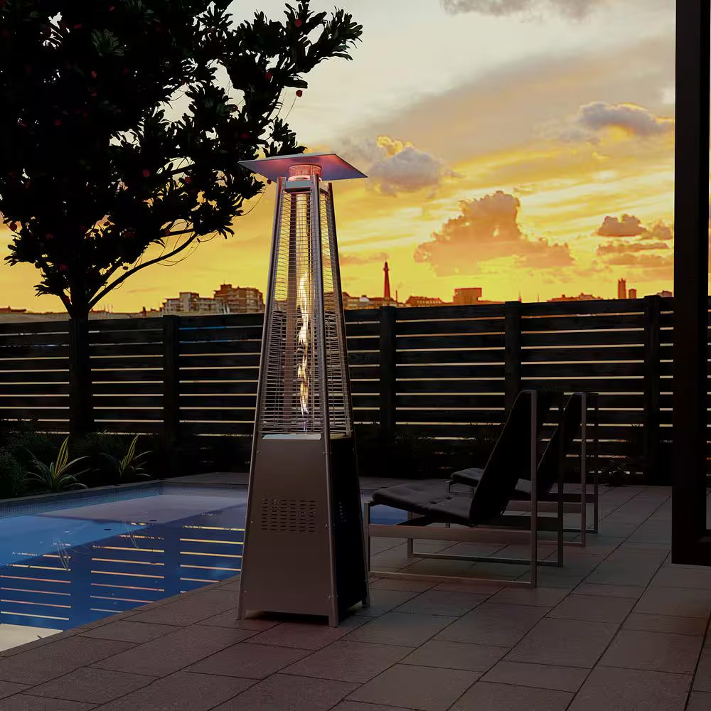 42,000 BTU Stainless Steel Propane Standing Patio Heater