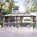[12X20FT] Alora Premium Aluminum Outdoor Polycarbonate Hardtop Gazebo With UV Protection, Netting & Curtains (96815273)