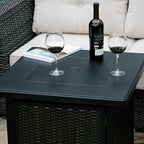 Propane Gas Fire Pit Table with Lid for outside Backyard, Patio 50000 BTU 28 Inch