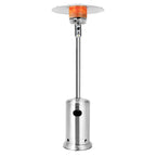 50000 BTU Propane Patio Heater Standing Steel with Wheels Silver
