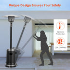 50000 BTU Propane Patio Heater Standing Steel with Wheels Black