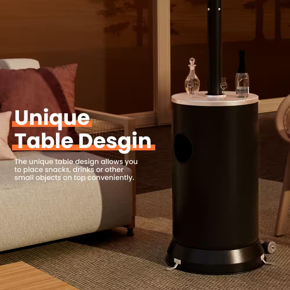 48000 BTU Black Propane Patio Heater with Cover