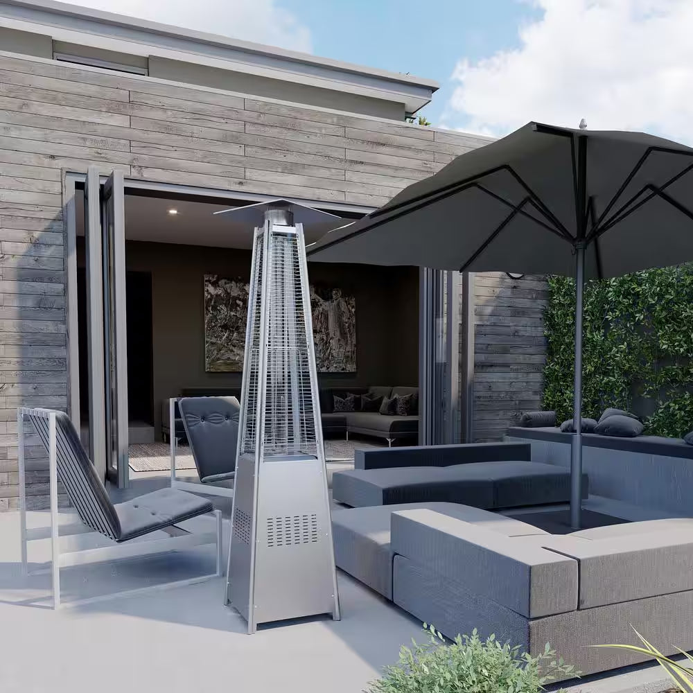 42,000 BTU Stainless Steel Propane Standing Patio Heater