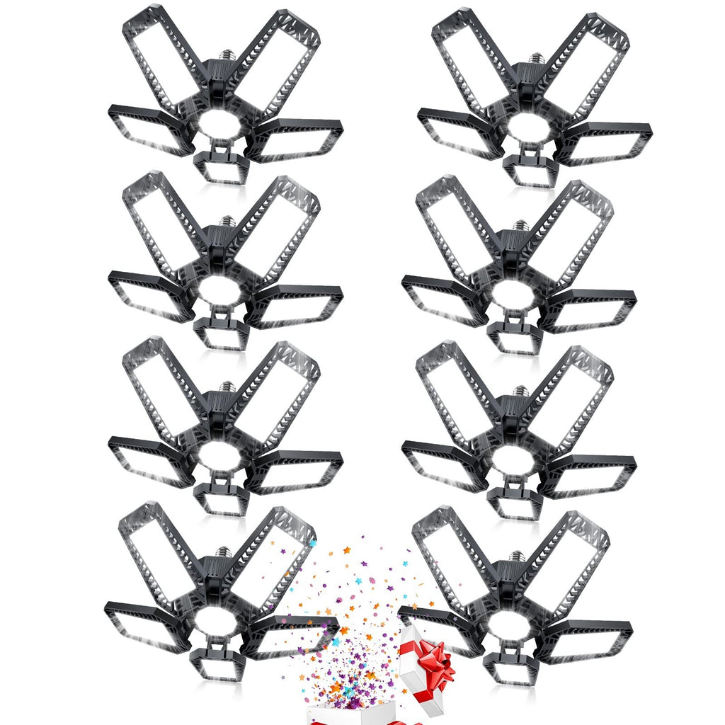 LED Garage Light 8 Pack,160W 16000LM 6500K Garage Light Screw in LED Garage C...