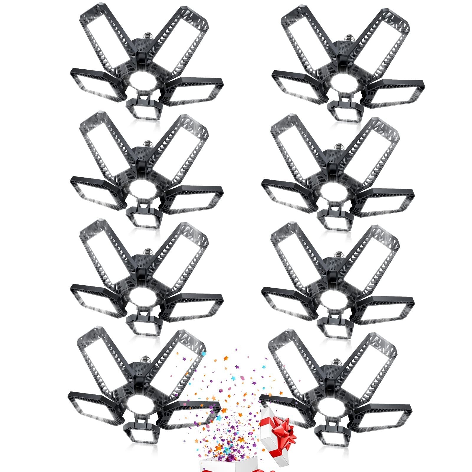 LED Garage Light 8 Pack,160W 16000LM 6500K Garage Light Screw in LED Garage C...