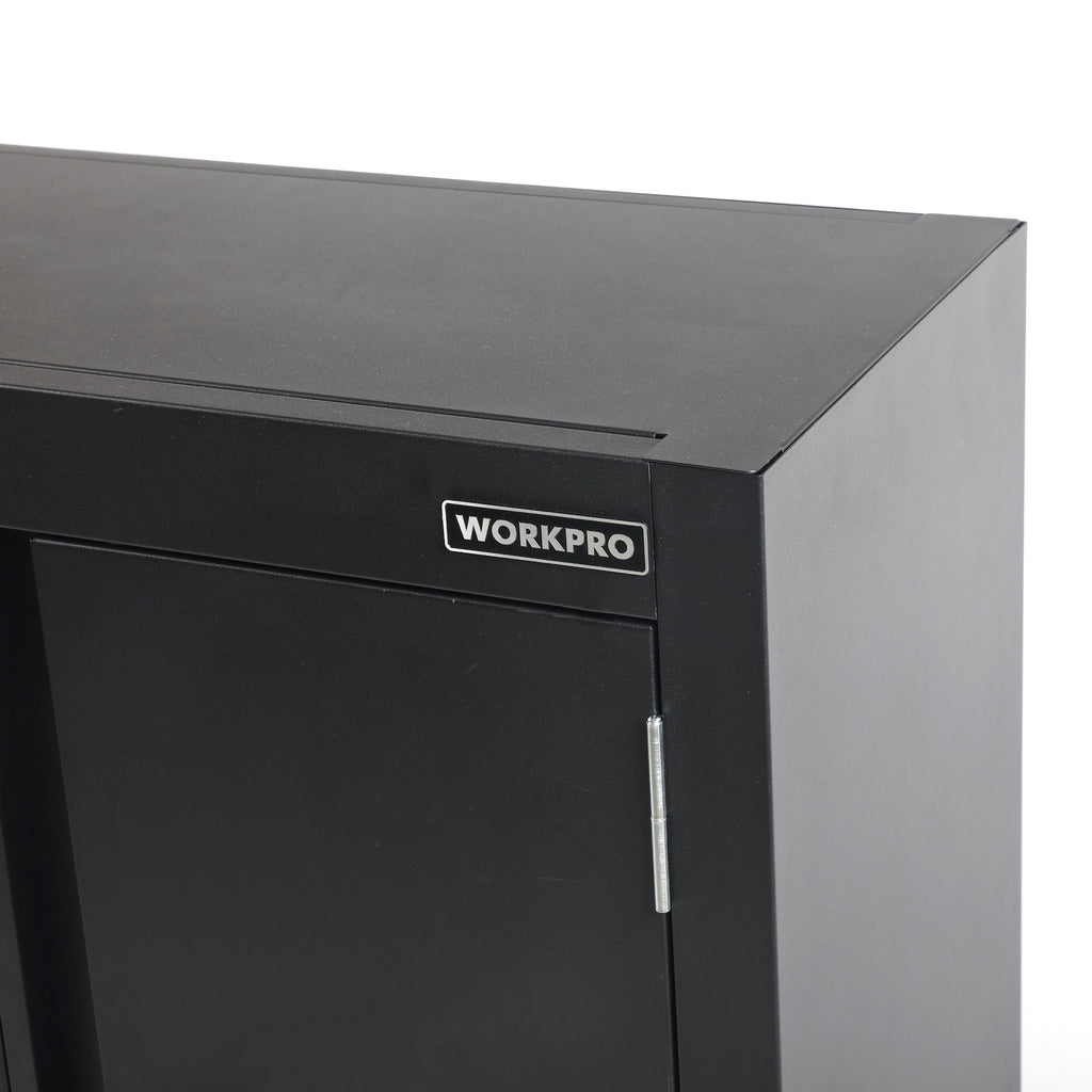 28-Inch Wall Garage Storage Cabinet, Adjustable Shelf, Steel, Black